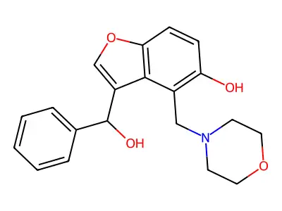 3-[Hydroxy(phenyl)methyl]-4-(4-morpholinylmethyl)-1-benzofuran-5-ol structure