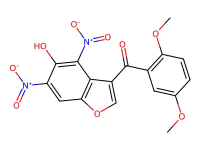 (2,5-Dimethoxyphenyl)-(5-hydroxy-4,6-dinitro-1-benzofuran-3-yl)methanone structure