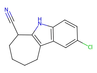 2-Chloro-5,6,7,8,9,10-hexahydro-cyclohepta[b]indole-6-carbonitrile structure