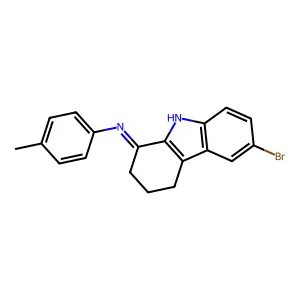 N-(6-bromo-2,3,4,9-tetrahydro-1H-carbazol-1-ylidene)-N-(4-methylphenyl)amine structure