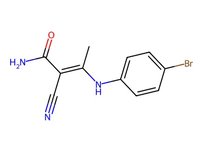 3-(4-Bromoanilino)-2-cyano-2-butenamide structure