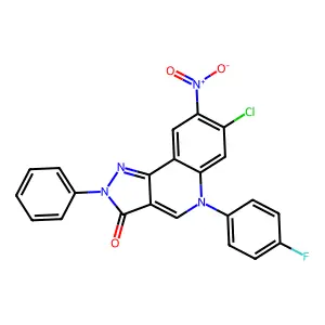 7-Chloro-5-(4-fluorophenyl)-8-nitro-2-phenylpyrazolo[4,3-c]quinolin-3-one structure