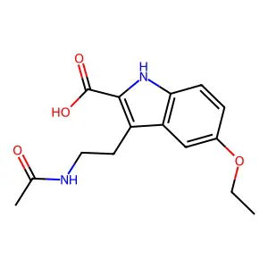 3-[2-(Acetylamino)ethyl]-5-ethoxy-1H-indole-2-carboxylic acid structure