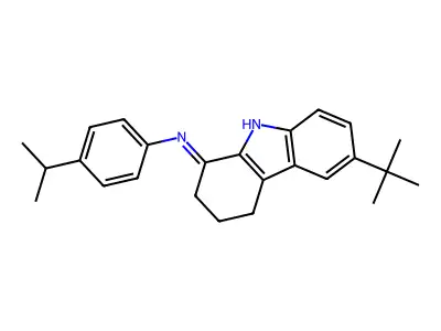 N-(6-tert-butyl-2,3,4,9-tetrahydro-1H-carbazol-1-ylidene)-N-(4-isopropylphenyl)amine structure