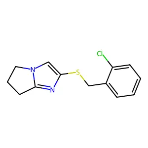 2-[(2-chlorophenyl)methylthio]-6,7-dihydro-5H-pyrrolo[1,2-a]imidazole structure