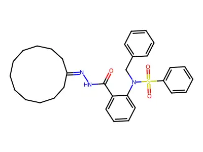 N-benzyl-N-{2-[(2-cyclododecylidenehydrazino)carbonyl]phenyl}benzenesulfonamide structure