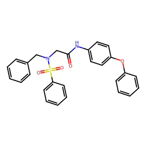 2-[benzenesulfonyl(benzyl)amino]-N-(4-phenoxyphenyl)acetamide structure