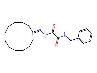 N-benzyl-2-(2-cyclododecylidenehydrazino)-2-oxoacetamide structure