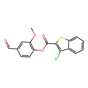 4-Formyl-2-methoxyphenyl 3-chloro-1-benzothiophene-2-carboxylate structure
