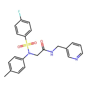 2-(N-(4-fluorophenyl)sulfonyl-4-methylanilino)-N-(pyridin-3-ylmethyl)acetamide structure