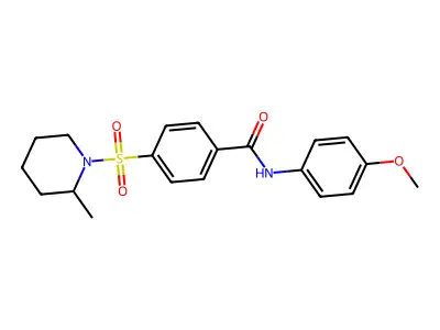N-(4-methoxyphenyl)-4-(2-methylpiperidin-1-yl)sulfonylbenzamide structure