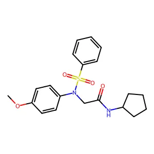 2-[N-(benzenesulfonyl)-4-methoxyanilino]-N-cyclopentylacetamide structure