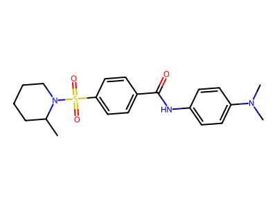 N-[4-(dimethylamino)phenyl]-4-[(2-methyl-1-piperidinyl)sulfonyl]benzamide structure