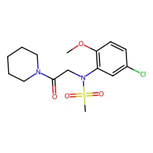 N-(5-chloro-2-methoxyphenyl)-N-(2-oxo-2-piperidin-1-ylethyl)methanesulfonamide structure
