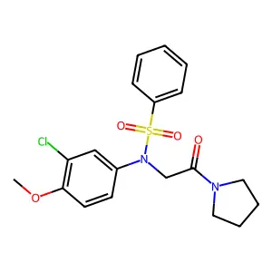 N-(3-chloro-4-methoxyphenyl)-N-(2-oxo-2-pyrrolidin-1-ylethyl)benzenesulfonamide structure
