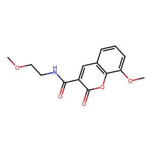 8-methoxy-N-(2-methoxyethyl)-2-oxochromene-3-carboxamide structure