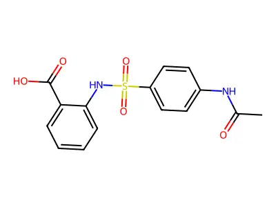 2-[(4-acetamidophenyl)sulfonylamino]benzoic Acid structure