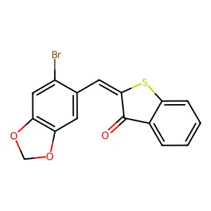 (2E)-2-[(6-bromo-1,3-benzodioxol-5-yl)methylidene]-1-benzothiophen-3-one structure