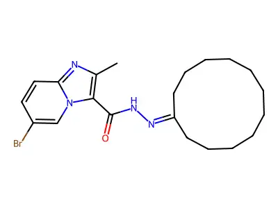 6-bromo-N'-cyclododecylidene-2-methylimidazo[1,2-a]pyridine-3-carbohydrazide structure