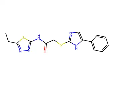 N-(5-ethyl-1,3,4-thiadiazol-2-yl)-2-[(5-phenyl-1H-imidazol-2-yl)sulfanyl]acetamide structure