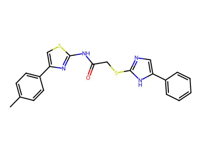 N-[4-(4-METHYLPHENYL)-1,3-THIAZOL-2-YL]-2-[(4-PHENYL-1H-IMIDAZOL-2-YL)SULFANYL]ACETAMIDE structure