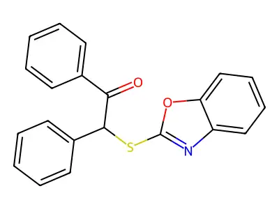 2-(1,3-Benzoxazol-2-ylsulfanyl)-1,2-diphenylethanone structure
