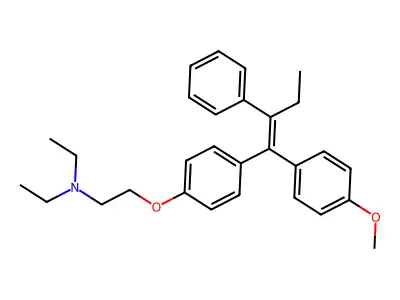 2-(p-(beta-Ethyl-alpha-(p-methoxyphenyl)styryl)phenoxy)triethylamine structure