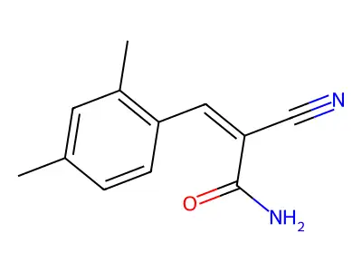 2-cyano-3-(2,4-dimethylphenyl)acrylamide structure