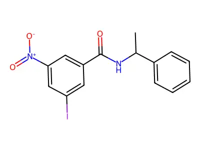 3-iodo-5-nitro-N-(1-phenylethyl)benzamide structure