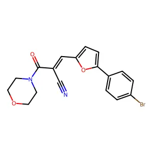 (E)-3-(5-(4-bromophenyl)furan-2-yl)-2-(morpholine-4-carbonyl)acrylonitrile structure