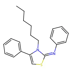 N-(3-hexyl-4-phenyl-1,3-thiazol-2(3H)-ylidene)-N-phenylamine structure