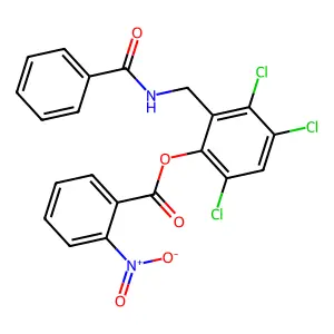 [2-(Benzamidomethyl)-3,4,6-trichlorophenyl] 2-nitrobenzoate structure