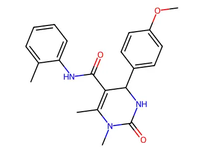 4-(4-methoxyphenyl)-1,6-dimethyl-N-(2-methylphenyl)-2-oxo-1,2,3,4-tetrahydro-5-pyrimidinecarboxamide structure