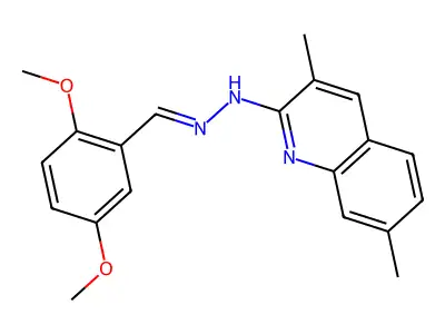 N-[(E)-(2,5-dimethoxyphenyl)methylideneamino]-3,7-dimethylquinolin-2-amine structure