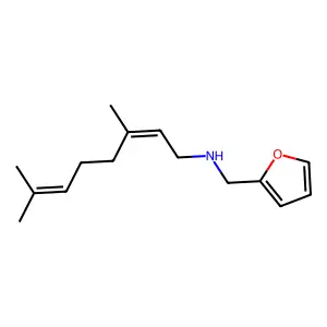 (2Z)-N-(furan-2-ylmethyl)-3,7-dimethylocta-2,6-dien-1-amine structure