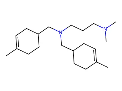 N,N-dimethyl-N',N'-bis[(4-methylcyclohex-3-en-1-yl)methyl]propane-1,3-diamine structure