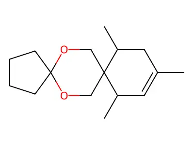 9,11,13-Trimethyl-6,15-dioxadispiro[4.2.5^{8}.2^{5}]pentadec-11-ene structure