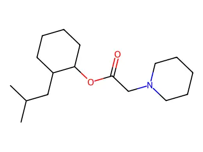 2-(2-Methylpropyl)cyclohexyl piperidin-1-ylacetate structure