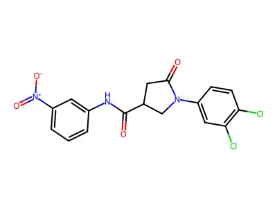 1-(3,4-dichlorophenyl)-N-(3-nitrophenyl)-5-oxopyrrolidine-3-carboxamide structure