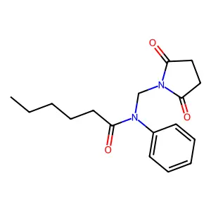 N-[(2,5-dioxopyrrolidin-1-yl)methyl]-N-phenylhexanamide structure