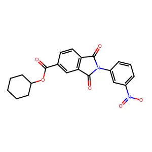 Cyclohexyl 2-(3-nitrophenyl)-1,3-dioxoisoindole-5-carboxylate structure