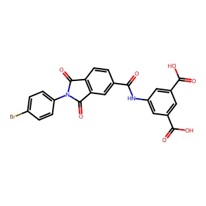 5-(2-(4-bromophenyl)-1,3-dioxoisoindoline-5-carboxamido)isophthalic acid structure