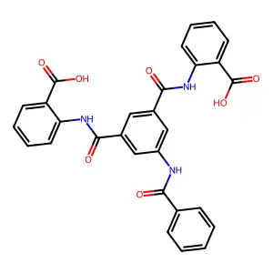 2-[[3-benzamido-5-[(2-carboxyphenyl)carbamoyl]benzoyl]amino]benzoic Acid structure
