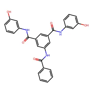 5-benzamido-1-N,3-N-bis(3-hydroxyphenyl)benzene-1,3-dicarboxamide structure