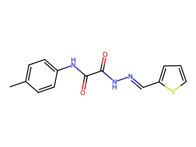 N-(4-methylphenyl)-N'-[(E)-thiophen-2-ylmethylideneamino]oxamide structure