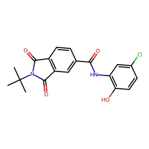 2-tert-butyl-N-(5-chloro-2-hydroxyphenyl)-1,3-dioxoisoindole-5-carboxamide structure