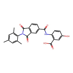 5-Hydroxy-2-(2-mesityl-1,3-dioxoisoindoline-5-carboxamido)benzoic acid structure