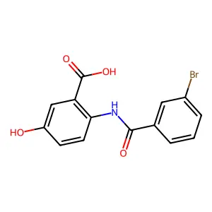 2-[[(3-Bromophenyl)-oxomethyl]amino]-5-hydroxybenzoic acid structure