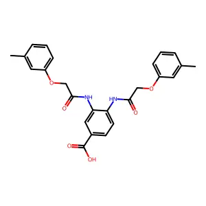 3,4-Bis{[(3-methylphenoxy)acetyl]amino}benzoic acid structure