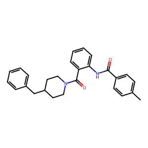 N-[2-(4-benzylpiperidine-1-carbonyl)phenyl]-4-methylbenzamide structure